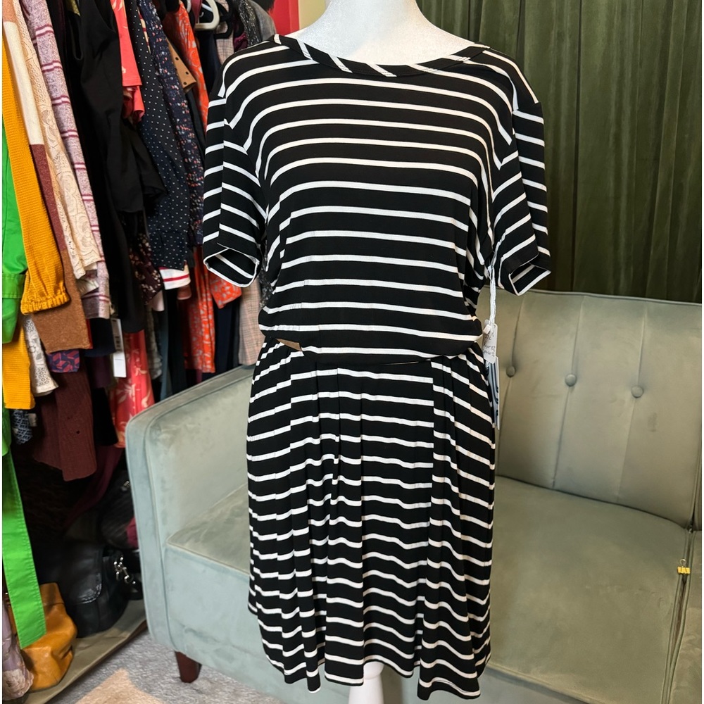 Market & Spruce Black and White Striped Dress
